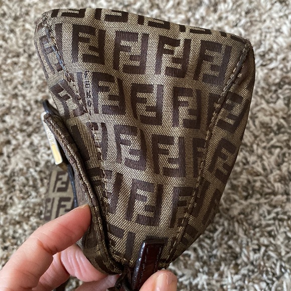 Fendi Vintage Zucchino Mini Mamma Baguette Dark Brown Canvass Leather - Picture 6 of 15